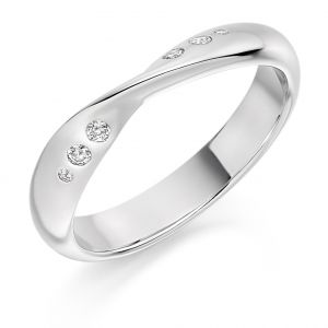 Raphael Collection Half Eternity Ring - Curved and Shaped Rubover Set 
