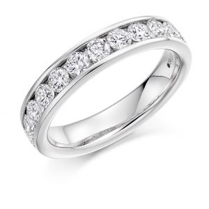 Raphael Collection Half Eternity Ring - Round Brilliant Channel Set 
