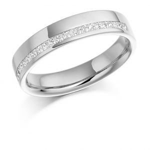 Raphael Collection Half Eternity Ring - Offset Round Brilliant Channel Set 