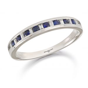 Brown & Newirth Sapphire & Diamond Half Eternity Ring