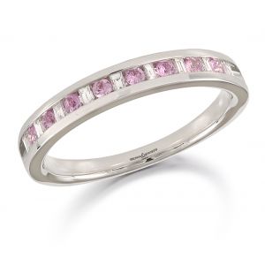 Brown & Newirth Pink Sapphire & Diamond Half Eternity Ring