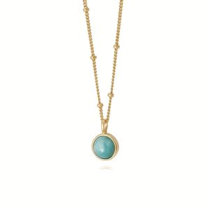 Daisy Amazonite Healing Necklace - Gold HN1003_GP