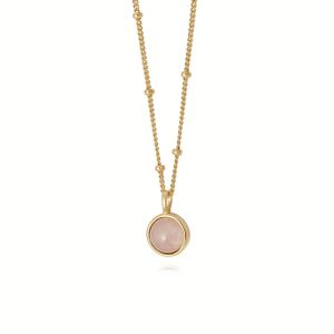 Daisy Rose Quartz Healing Necklace - Gold