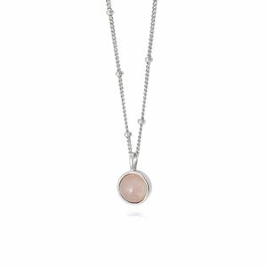 Daisy Rose Quartz Healing Necklace - Silver HN1005_SLV