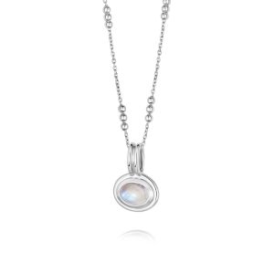 Daisy Moonstone Necklace - Silver HN3001_SLV