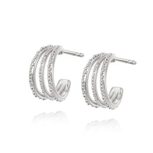 Daisy Amanda Huggie Hoop Earrings - Silver HUG10_SLV