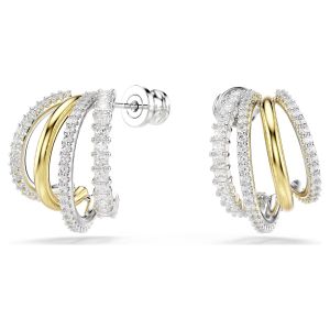 Swarovski Hyperbola Mini Hoop Earrings - White with Mixed Metal Finish 5689718