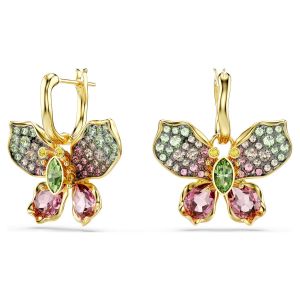 Swarovski Idyllia Butterfly Drop Earrings - Multicolored with Gold Tone Plating - 5709953