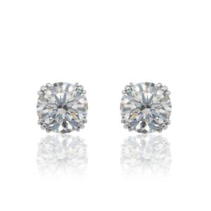 Georgini Elegant Essentials 6.5mm Round Hidden Halo Silver Stud Earrings. Item code IE1209W.
