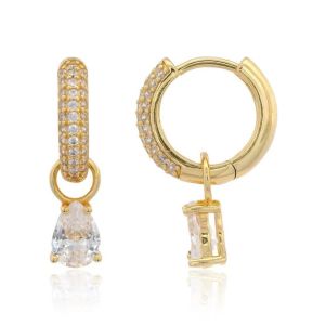 Georgini Wisteria Duo Pear Gold Earrings. Item code IE1216G.