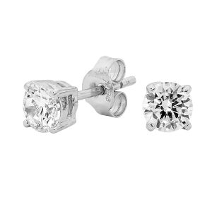 Georgini Round Zirconia Stud Earrings 5mm - Silver - IE122