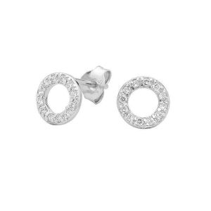 Georgini Baby Circle Zirconia Stud Earrings - Silver