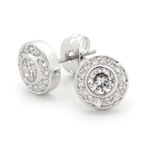 Georgini White Zirconia Round Earrings - Silver - IE374