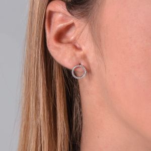 Georgini Ara Open Circle Earrings - Silver