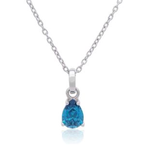 Georgini Wisteria Blue Topaz and Zirconia Silver Pendant Necklace. Item code IP1216WB.