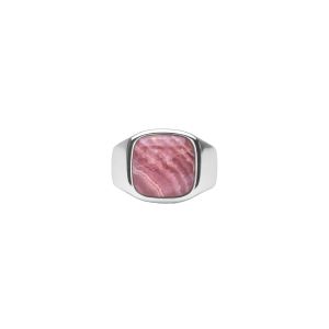 IX Cushion Rhodocrosite Signet Ring - Silver DMN0282RHRHOCR