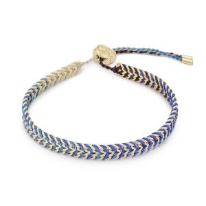 Boho Betty Iztac Denim Ombre Gold Slider Bracelet