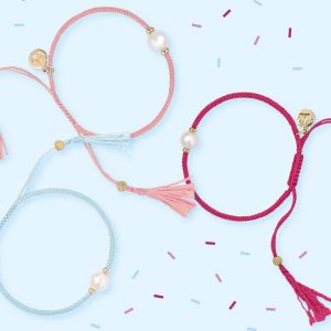Jersey Pearl Tassel Bracelet, Sky Blue