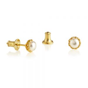 Jersey Pearl Emma-Kate Stud Earrings - Gold