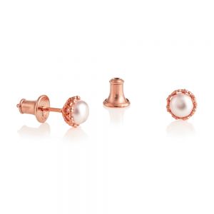 Jersey Pearl Emma-Kate Stud Earrings - Rose-Gold EKSE-RG