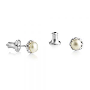 Jersey Pearl Emma-Kate Stud Earrings - Silver EKSE-RW