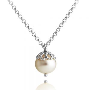 Jersey Pearl Emma-Kate Pendant - Silver EKSP-RW