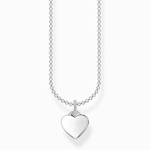 Thomas Sabo Flat Heart Necklace - Silver -  KE2049-001-21-L45