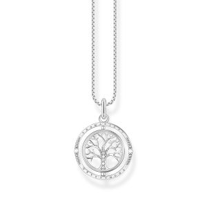 Thomas Sabo Tree of Love Silver and Zirconia Spinner Necklace KE2148-643-14