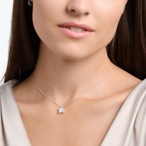 Thomas Sabo White Square Stone Necklace Silver KE2156-051-14