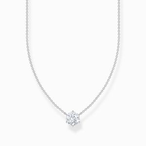 Thomas Sabo Silver Necklace with White Zirconia Pendant - KE2210-051-14-L45