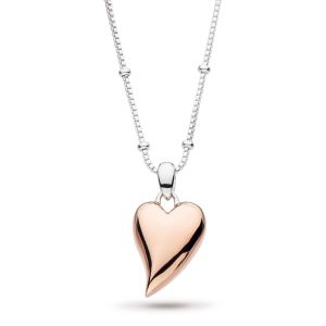 Kit Heath Desire Cherish Blush Heart Silver and Rose Gold Necklace 90503RRP
