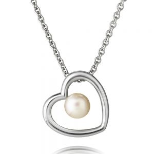 Jersey Pearl Kimberley Selwood Silver and Pearl Heart Pendant 1605839