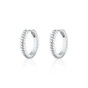 Scream Pretty Large Twist Huggie Hoop Earrings - Silver SPS-73