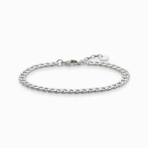 Thomas Sabo Flat Curb Chain Sterling Silver Bracelet LBA0105-001-12