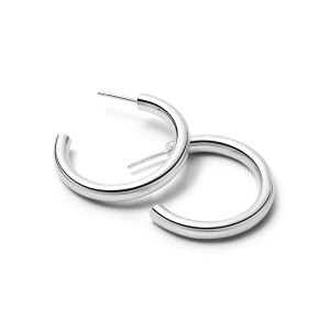 Daisy Maxi Bold Hoop Earrings - Silver