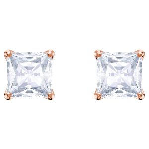 Swarovski Attract Pierced Earrings, White, Rose Gold Plating 5431895