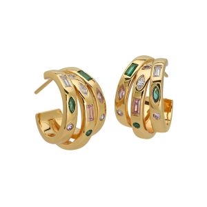 Amelia Scott Chunky Illusion Hoops Flamingo and Gold