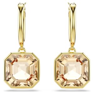 Swarovski Millenia Drop Earrings Square Cut - Caramel with Gold Tone Plating - 5731148