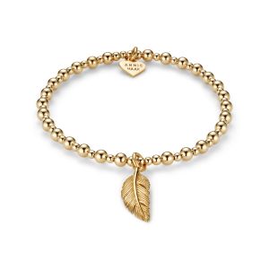 Annie Haak Mini Orchid Gold Plated Charm Bracelet - Feather