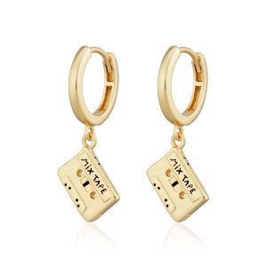 Scream Pretty Mix Tape Drop Earrings - Gold SPG-156