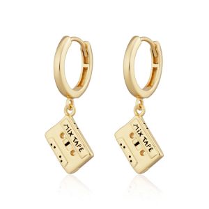 Scream Pretty Mix Tape Drop Earrings - Gold SPG-156