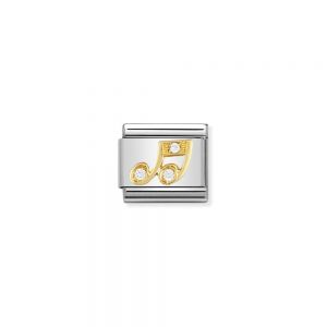Nomination Classic Fun Charm - 18k Gold and Cubic Zirconia Musical Note 030308_18