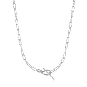 Ania Haie Silver Knot T Bar Chain Necklace N029-01H