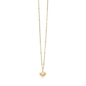 Enamel Copenhagen Soleil Cream Daisy Gold Necklace. Item code N41GM_daisy.