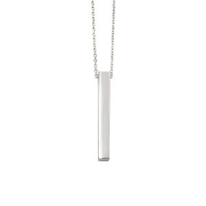 Sterling Silver Vertical Bar Necklace - Engravable