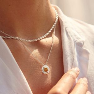 Daisy Michaelmas Daisy Necklace - Silver N6122