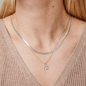 Enamel Copenhagen Organic Clover Silver Necklace. Item code N79SM.