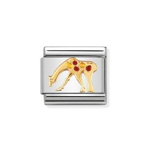 Nomination Classic Gold and Orange Enamel Giraffe Charm