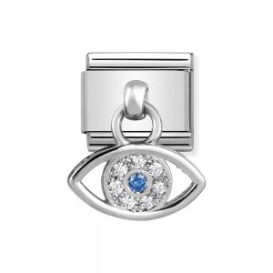 Nomination Classic Stainless Steel and 925 Silver Greek Eye Drop Charm