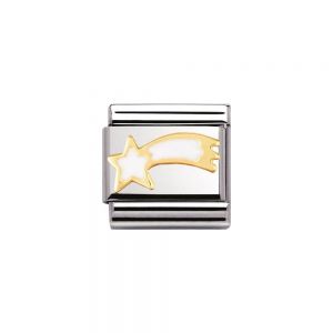 Nomination Classic Christmas Charm - Enamel and 18k Gold White Shooting Star 030225_02